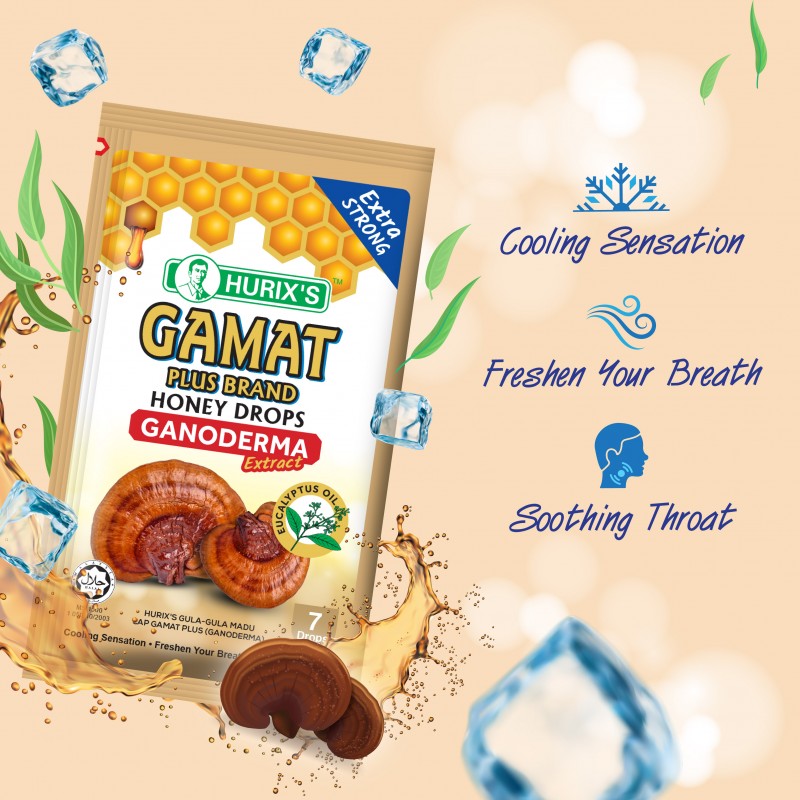 HURIX'S Gamat Plus Brand Honey Drops (Ganoderma)