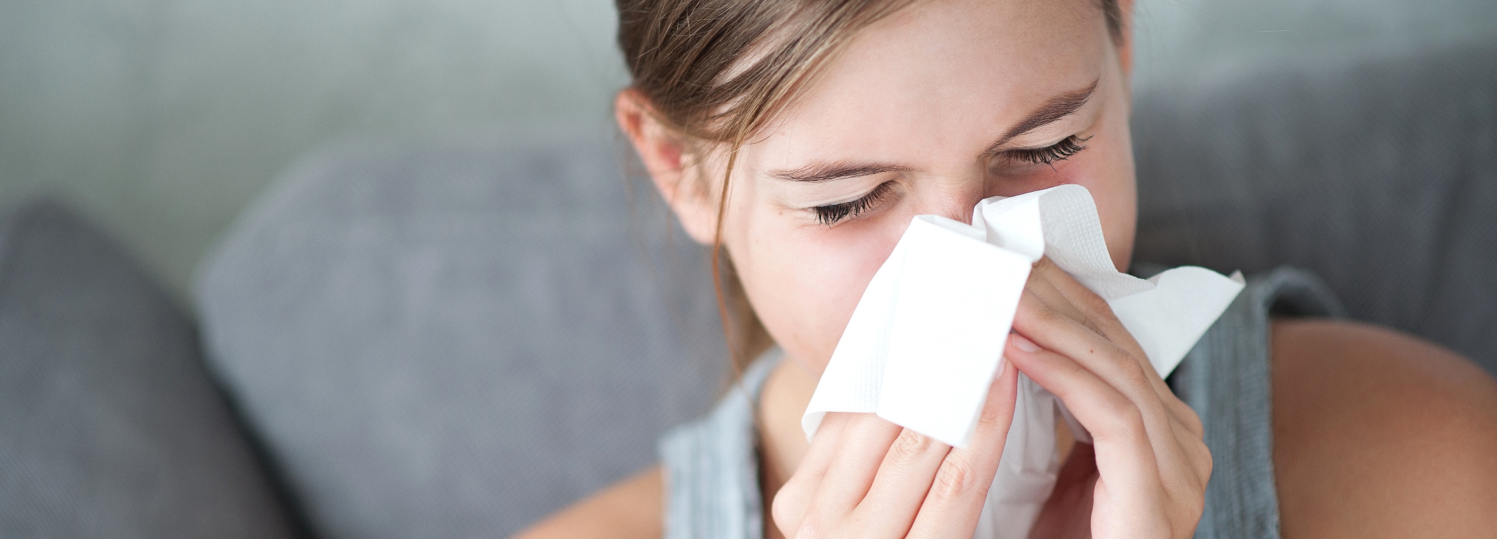 a girl having flu